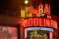 Moulin Rouge by night in Paris Royalty Free Stock Photo