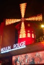 Moulin Rouge by night in Paris Royalty Free Stock Photo