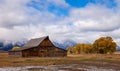 Moulton Barn is a historic barn within the Mormon Row, Grand Teton National Park Royalty Free Stock Photo