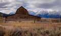 Moulton Barn is a historic barn within the Mormon Row, Grand Teton National Park Royalty Free Stock Photo