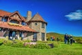 MOULTONBOROUGH, NH - OCTOBER 2015: Tourists visit Castle in the Clouds on a wonderful autumn morning