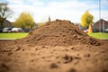 a mound of freshly dug loamy soil