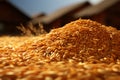 A mound of grains forming a visually appealing and abundant pile