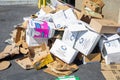 A mound of opened cardboard boxes Royalty Free Stock Photo