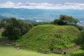 Mound Q at Monte Alban archaeological site, Oaxaca, Mexico Royalty Free Stock Photo