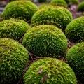 Bryophyta is dense and spiky with tiny sporophytes emerging capped Royalty Free Stock Photo