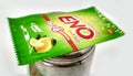 Assorted ENO products on white background. ENO is fast-acting effervescent fruit Royalty Free Stock Photo