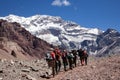 Mount Aconcagua. highest pik of south America Royalty Free Stock Photo