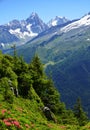 Mount Aiguille du Chardonnet and Aiguille d`Argentiere, Nature Reserve Aiguilles Rouges, Graian Alps, France.