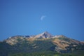 Mount Alice summit in the Colorado Rockies with the Moon Royalty Free Stock Photo