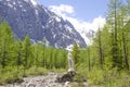 Mount Altai landscape glacier to Aktru Russia