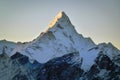 Mount Ama Dablam at dawn from Kala Patthar, Gorak Shep, Everest Base Camp trek, Nepal Royalty Free Stock Photo