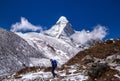 Mount Ama Dablam in Himalayas south of Mount Everest.