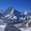 Mount Ama Dablam on a morning after new snowfall