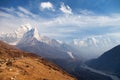 Mount Ama Dablam on the way to Mount Everest Base Camp Royalty Free Stock Photo
