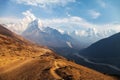 Mount Ama Dablam on the way to Mount Everest Base Camp Royalty Free Stock Photo