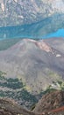 Mount Anak Baru is an active volcano in the middle of Lake Segara Anak. Royalty Free Stock Photo