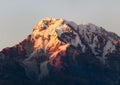 Mount Annapurna, evening sunset view Royalty Free Stock Photo