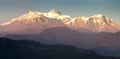 Mount Annapurna, evening sunset view Royalty Free Stock Photo