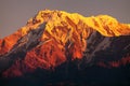 Mount Annapurna, morning sunset view Royalty Free Stock Photo