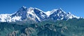 Mount Annapurna peak as seen from Jaljala pass Royalty Free Stock Photo