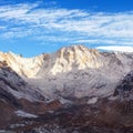 Mount Annapurna 1 from Annapurna south base camp Royalty Free Stock Photo