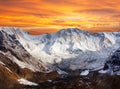 Mount Annapurna 1 from Annapurna south base camp Royalty Free Stock Photo