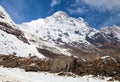 Mount Annapurna south, round Annapurna circuit Royalty Free Stock Photo