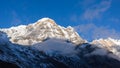 Mount Annapurna South on sunrise, Annapurna Conservation Area, Himalaya, Nepal. Royalty Free Stock Photo