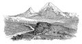 Mount Ararat, vintage illustration