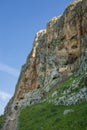 Mount Arbel Cliff Cave Fortress Royalty Free Stock Photo