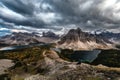 Mount Assiniboine with dramatic sky on Nublet peak in provincial park Royalty Free Stock Photo