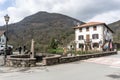 Mount Azkar behind the square with the Urdax fountain and washing place.