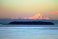 Mount Baker and Patos Island in Evening Light, Washington State, USA, from East Point on Saturna Island, British Columbia, Canada