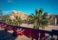 Mount Benacantil with a Castle of Santa Barbara, view from the s Royalty Free Stock Photo