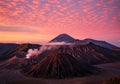 Mount Bromo in East Java, Indonesia, is set against a dramatic sky at Royalty Free Stock Photo