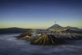 Mount Bromo with fog at Java, Indonesia Royalty Free Stock Photo