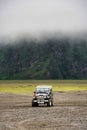 Japanese classic jeep FJ40 for tourist transportation parking alone at Mount Bromo Indonesia