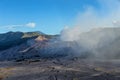 Mount Bromo indonesia with heavy smoke during an active volcano activity Royalty Free Stock Photo