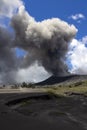 Mount Bromo volcano eruption Royalty Free Stock Photo