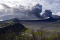 Mount Bromo volcano eruption Royalty Free Stock Photo