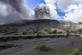 Mount Bromo volcano eruption Royalty Free Stock Photo