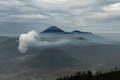 Mount Bromo volcano Gunung Bromo, semeru and Batok during sunrise from viewpoint on Mount Penanjakan, in East Java Royalty Free Stock Photo