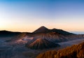 Mount Bromo volcano Gunung Bromo during sunrise from viewpoint on Mount Penanjakan, in East Java, Indonesia Royalty Free Stock Photo