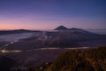 Mount Bromo volcano before sunrise, in East Java, Indonesia Royalty Free Stock Photo