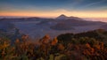 Mount Bromo volcano during sunset