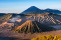 Mount Bromo volcano & x28;Gunung Bromo& x29; during sunrise from viewpoint on Mount Penanjakan, in East Java, Indonesia.. Royalty Free Stock Photo