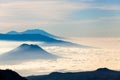 Mount Bromo volcano & x28;Gunung Bromo& x29; during sunrise from viewpoint on Mount Penanjakan, in East Java, Indonesia