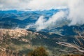 Mount Buffalo National Park, Victoria. Australia. Australian Alps views from the Horn picnic area. Mountains and clouds scenic