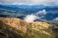 Mount Buffalo National Park, Victoria. Australia. Australian Alps views from the Horn picnic area. Mountains and clouds scenic